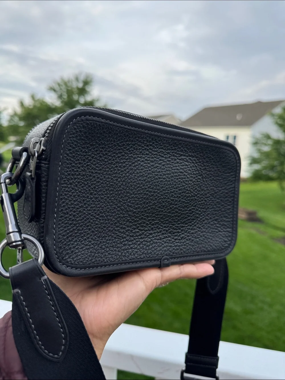 🖤 Wyatt Crossbody Bag Coach Black Pebbled Leather Bag for 😎MenCM113 EUC! - Picture 3 of 17